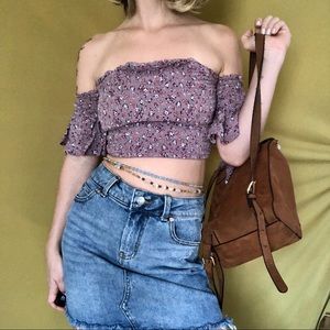 Off shoulder crop top